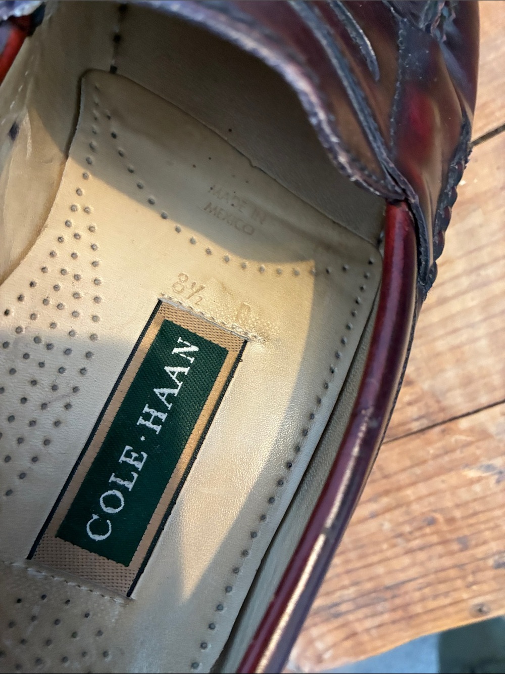Cole Haan Men's sz 8 1/2 Vintage Penny Loafer Burgundy Classic Preppy Academia - Picture 6 of 8